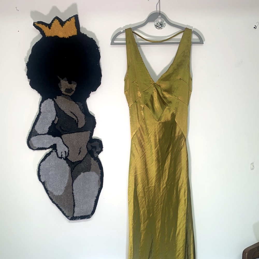 ASOS Gold Bodycon Maxi Dress V-Neck Sleeveless